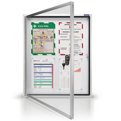 Nr. 1214100, 6xA4, Whiteboardrückwand, magnetisch/beschreibbar, Flügeltür, für Außenbereich Artikelbild 1214100