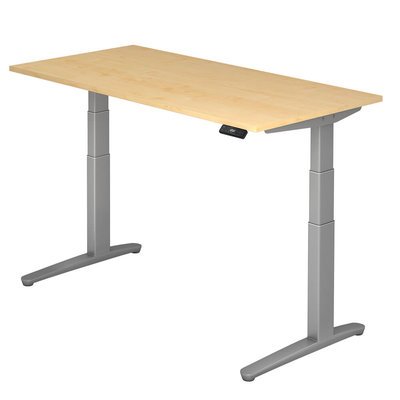 Nr. 168016, 160x80cm (BxT), 65-130cm Höhe, rechteckig, C-Fuß silber Artikelbild 168016