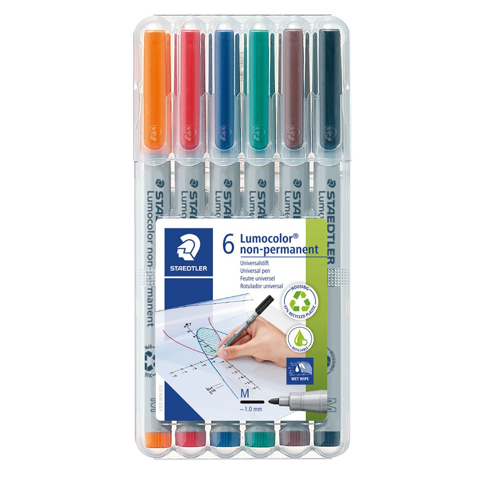 Folienschreiber Staedtler Lumocolor nonpermanent pen 315WP6 bei PLATE