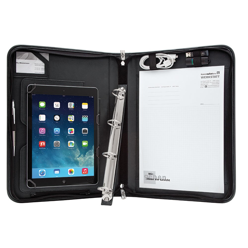 WEDO A4 tablet organizer Elegance, zwart - Clips & Paper