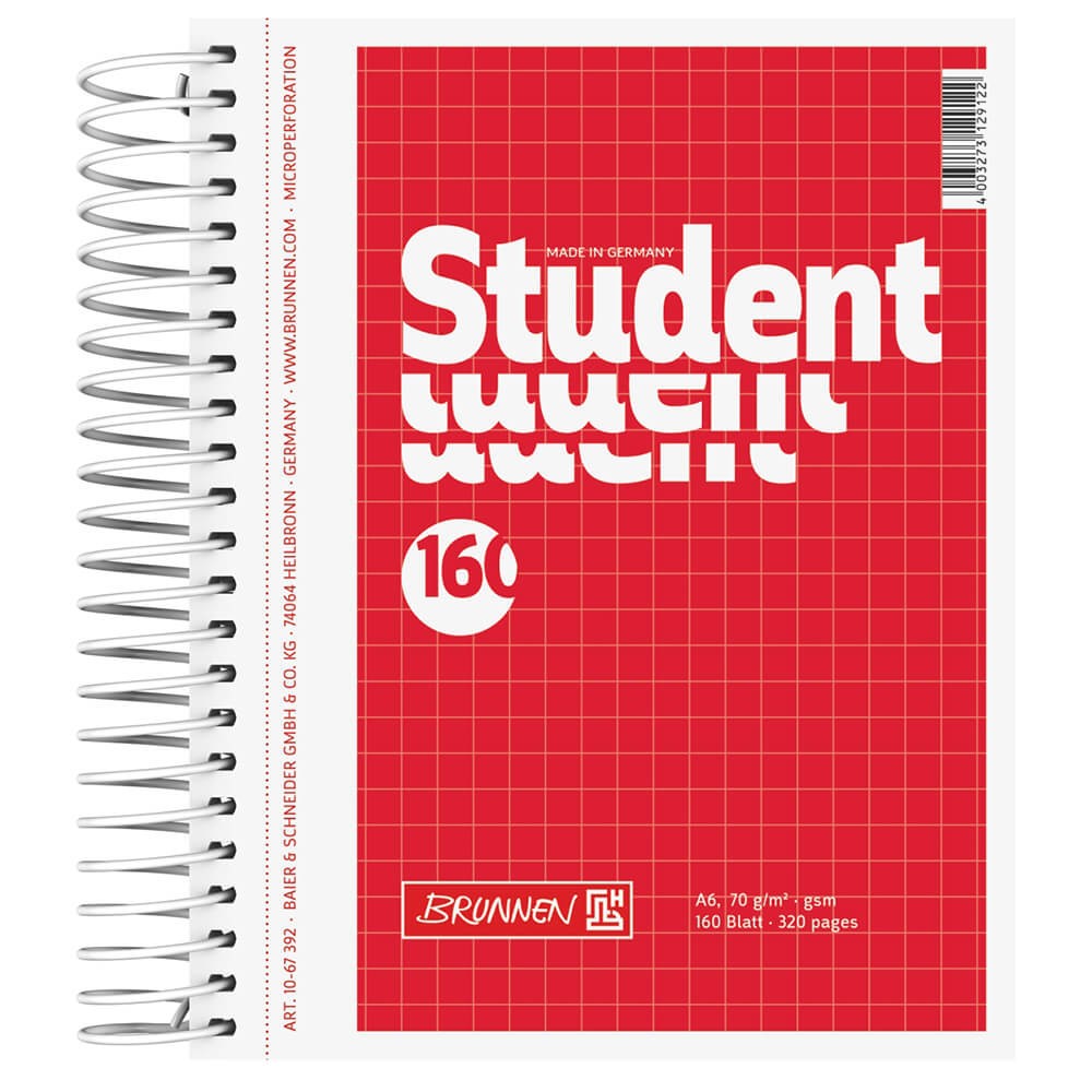 Collegeblock Brunnen DIN A6 Student 10 67392 Bei PLATE B romaterial